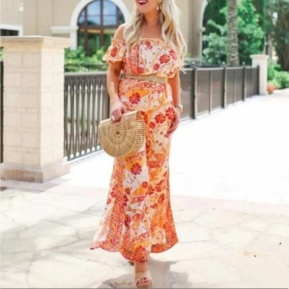 Free People Carmen Off The Shoulder Jumpsuit.  SZ S - Picture 7 of 8